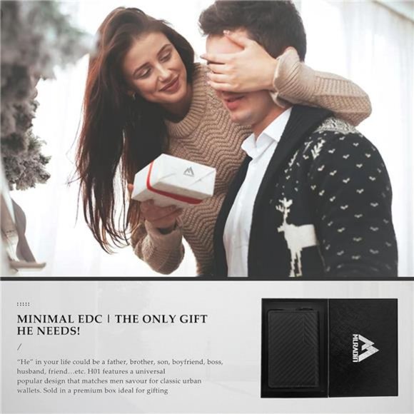 Tactical Minimalist Wallet for Men, Slim RFID-Blocking Card Holder, Front Pocket - Picture 6 of 7